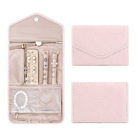 Polycotton Jewelry Organizer Roll, Portable Travel Storage Bags for Earrings, Rings, Necklaces, Bracelets