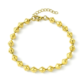 Placage ionique (ip) 304 bracelets de chaîne à maillons bicône en acier inoxydable pour femmes