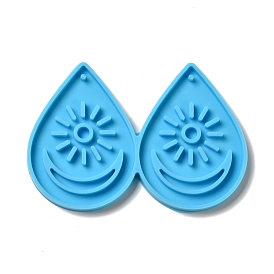 DIY Teardrop with Moon & Sun Pendant Silicone Molds, Resin Casting Molds, for UV Resin & Epoxy Resin Jewelry Making
