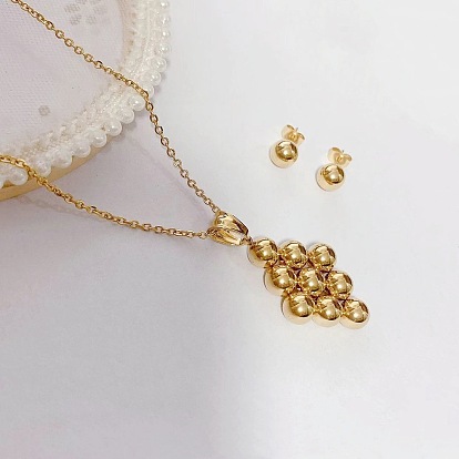 304 комплекты из серег-гвоздиков и ожерелий с подвесками из нержавеющей стали