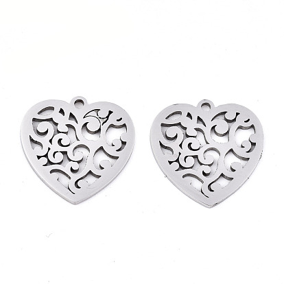 Pendentifs en acier inoxydable, Coupe au laser, cœur