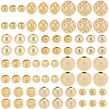 120шт. 12 стили латунные и сплавные разделительные бусины, круглые