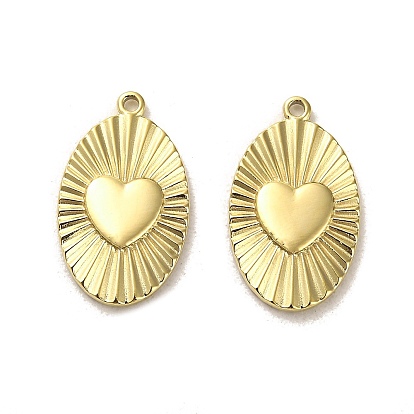 304 подвески из нержавеющей стали, овал с сердечками