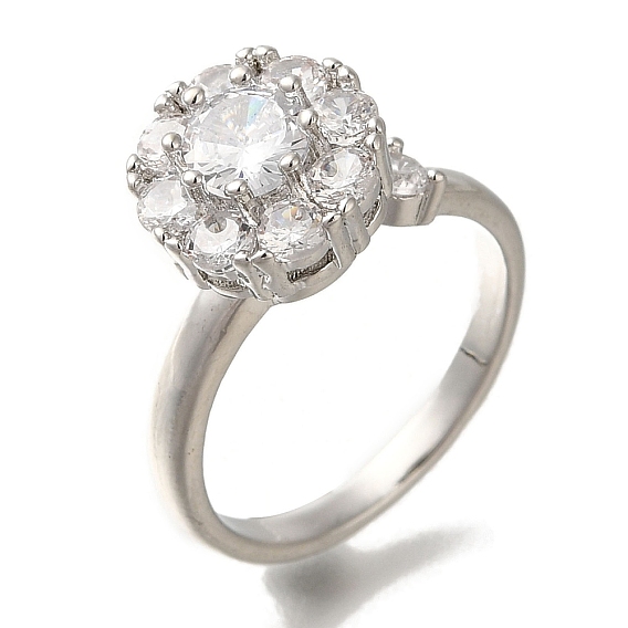 Стойка с покрытием, круглые латунные микро-паве, прозрачные кольца с кубическим цирконием, открытые манжеты для женщин, без свинца и без кадмия, долговечный