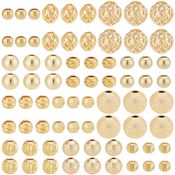 120шт. 12 стили латунные и сплавные разделительные бусины, круглые