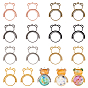 Alloy Open Back Bezel Pendants(rotatable), For DIY Epoxy Resin, Pressed Flower Jewelry, Bear