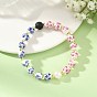 Handmade Printed Porcelain Beaded Bracelets, Round, with Natural Lava Rock Round Beads, Natural Cultured Freshwater Pearl Beads and Electroplate Non-magnetic Synthetic Hematite Beads