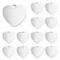 14 шт. 304 подвески из нержавеющей стали, ручная полировка, пустые теги тиснения, Двусторонняя полировка, сердце