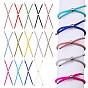 14Pcs 14 Colors Nylon Twisted Cord Bracelets, with Brass Cord End, for Slider Bracelet Making