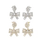 Brass Micro Pave Cubic Zirconia Stud Earrings, Bowknot