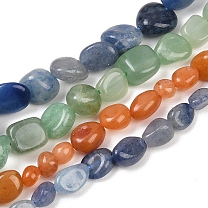 Natural Aventurine Beads Strands, Nuggets, Tumbled Stone