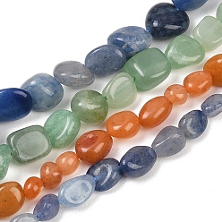 Natural Aventurine Beads Strands, Nuggets, Tumbled Stone