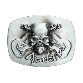 Zinc Alloy Smooth Buckles, Belt Fastener, Oval with Skull