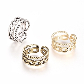Adjustable Brass Cuff Rings, Open Rings, Long-Lasting Plated