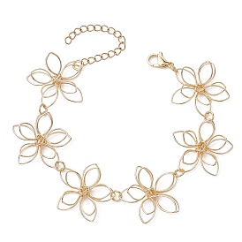 Brass Flower Links Bracelets for Women