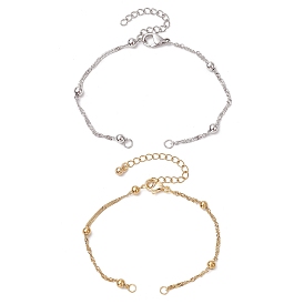 2 шт. 2 цвета 304 изготовление браслетов из нержавеющей стали в сингапурском стиле, С мячом