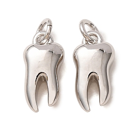 Encantos de bronce, encantos de dientes, chapado en rack, larga duración plateado, sin plomo y el cadmio