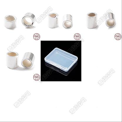 80pcs 4 styles 925 perles tubulaires d'espacement en argent sterling, colonne