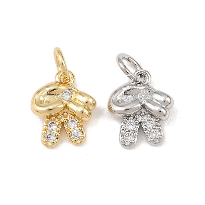 Латунные микропаве прозрачные подвески с фианитом, знак победы, с целью перехода в кольце, без кадмия и без свинца, стойки покрытие, долговечный