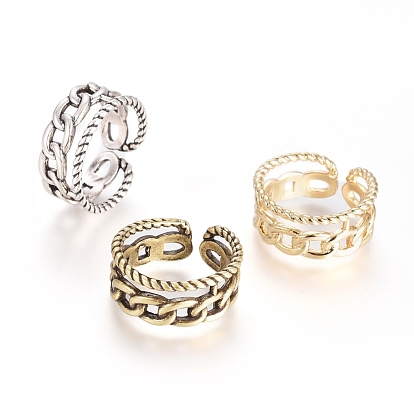 Adjustable Brass Cuff Rings, Open Rings, Long-Lasting Plated