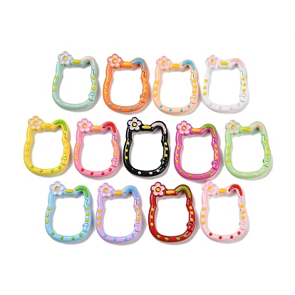 Пружинное кольцо из сплава, окрашенное распылением, с эмалью, форма кошки