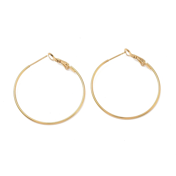 304 Stainless Steel Hoop Earring Findings, Ion Plating(IP)