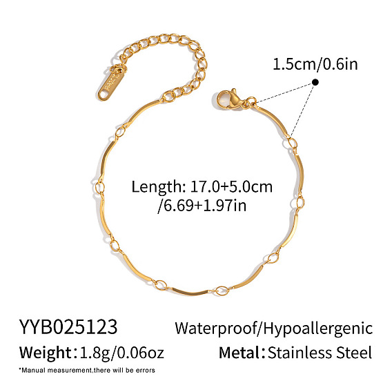 Минималистичные 304 браслеты из витой цепи из нержавеющей стали для женщин