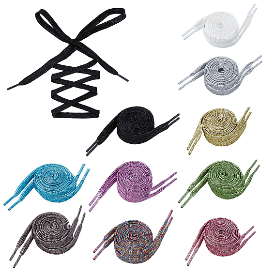 10 пары 10 цвета полиэстеровый шнур шнурок, плоский