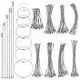 200Pcs 8 Styles 304 Stainless Steel Cable Wire Keychains, with Screw Clasps