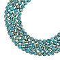 Perles synthétiques malachite brins, teint, ronde