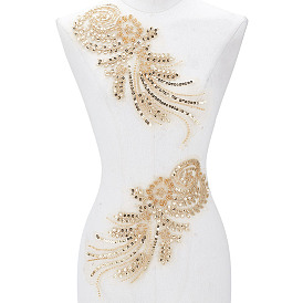 Полиэстер с блестящей вышивкой, пришивные нашивки на одежду, аксессуары для костюма, аппликация, крыло