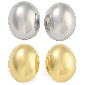 Овальные серьги-гвоздики из латуни