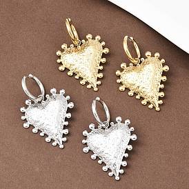 304 обруч серьги из нержавеющей стали сердце, ионное покрытие (ip)