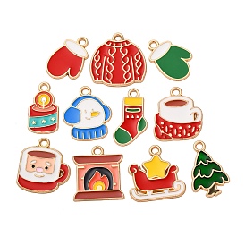 Рождественские эмали сплава подвески, золотые