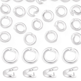 20 piezas de anillos de salto abiertos de latón, anillo de salto de bloqueo redondo, larga duración plateado, sin plomo y el cadmio, chapado en rack