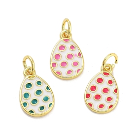Подвески из латуни с покрытием из эмали, с целью перехода в кольце, долговечный, без кадмия и без свинца, капля с подвеской в горошек, реальный 18 k позолоченный