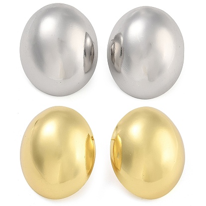 Овальные серьги-гвоздики из латуни