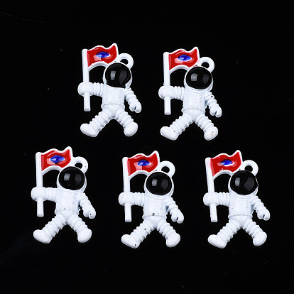 Crémaillère placage pendentifs en émail d'alliage, sans cadmium et sans nickel et sans plomb, astronaute