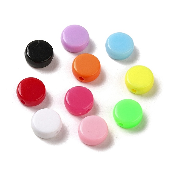 Непрозрачные акриловые бусины, плоско-круглые