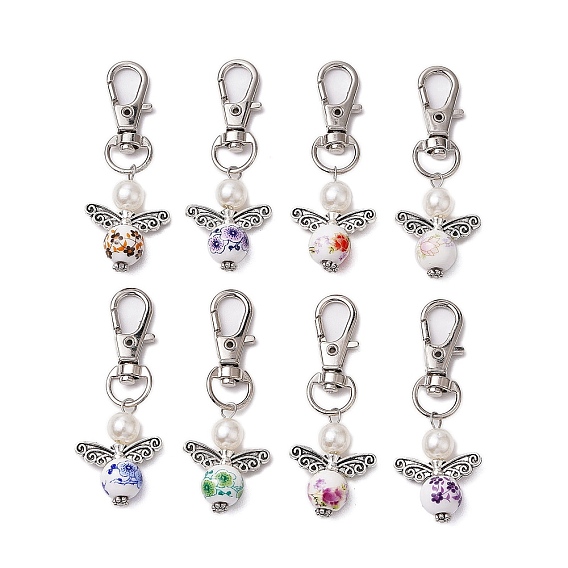 Ангел благодарения акриловый и фарфоровый кулон украшение, Поворотные застежки-брелки для украшения сумок