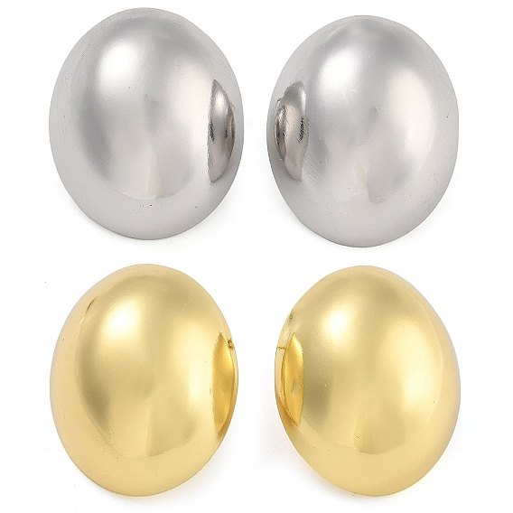 Овальные серьги-гвоздики из латуни