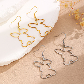 201 из нержавеющей стали болтаться серьги, полый кролик