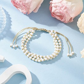 Непрозрачные круглые стеклянные бусины плетеные браслеты из бисера для женщин