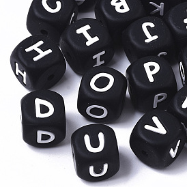 Wholesale 20Pcs Grey Cube Letter Silicone Beads 12x12x12mm Square Dice  Alphabet Beads with 2mm Hole Spacer Loose Letter Beads for Bracelet  Necklace Jewelry Making 