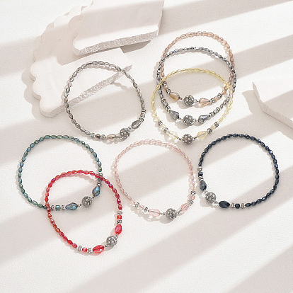 Браслеты на ногу из цветного стекла и сплава для женщин, , универсальный и простой