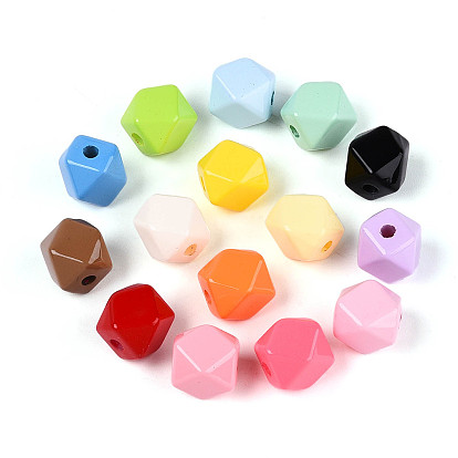 Краска для запекания непрозрачные акриловые бусины, многоугольник, граненые