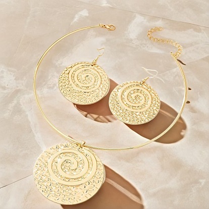 Железные подвески и серьги-подвески, золотые, плоские круглые с спирали