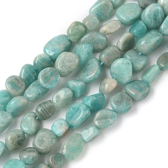 Природных амазонит бисер нитей, упавший камень, самородки