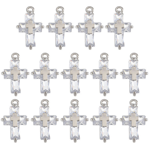 14 подвески из сплава шт., с кубического циркония, крестик