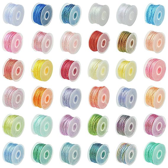 36 рулоны 36 цвета 6-слойная полиэфирная металлизированная нить, для изготовления ювелирных изделий DIY